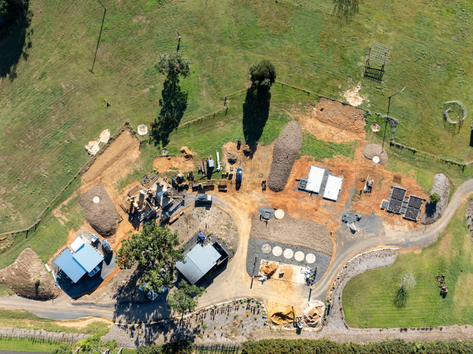 Overhead aerial of the villa site