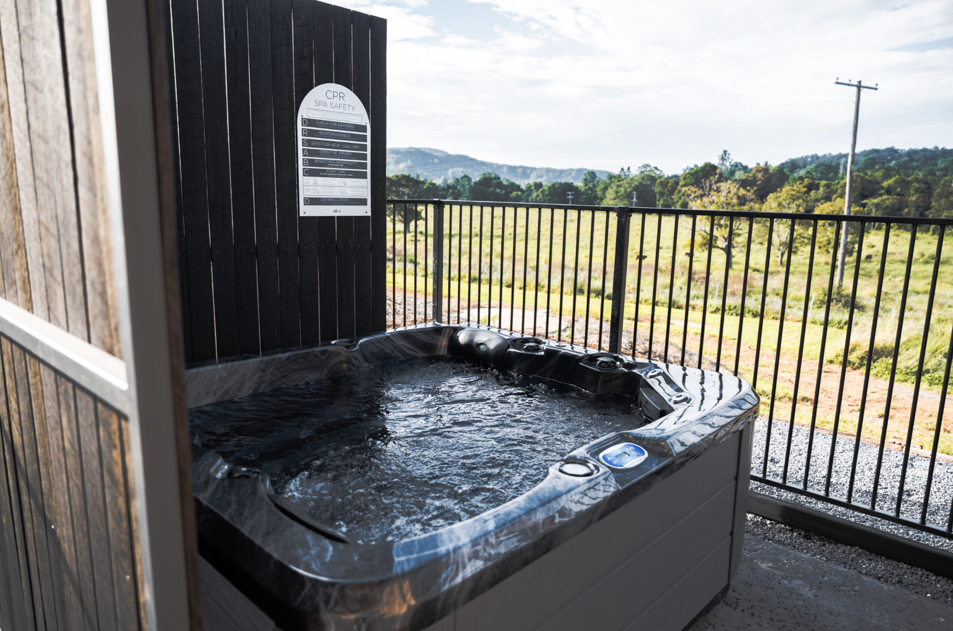 Private spa with hinterland views
